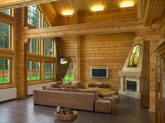 Отделка деревянного дома внутри - интерьеры деревянных домов 3