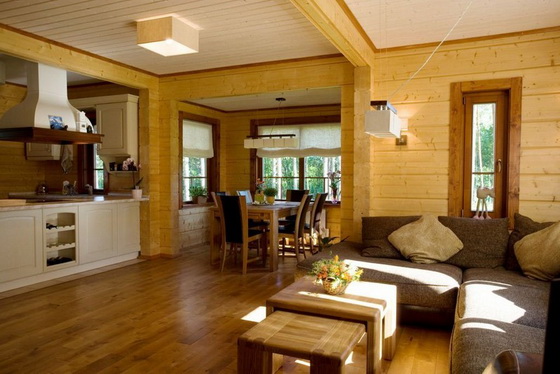 Отделка деревянного дома внутри - интерьеры деревянных домов 5