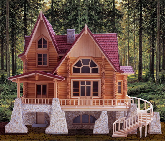 Интересные проекты деревянных домов из бревна 3